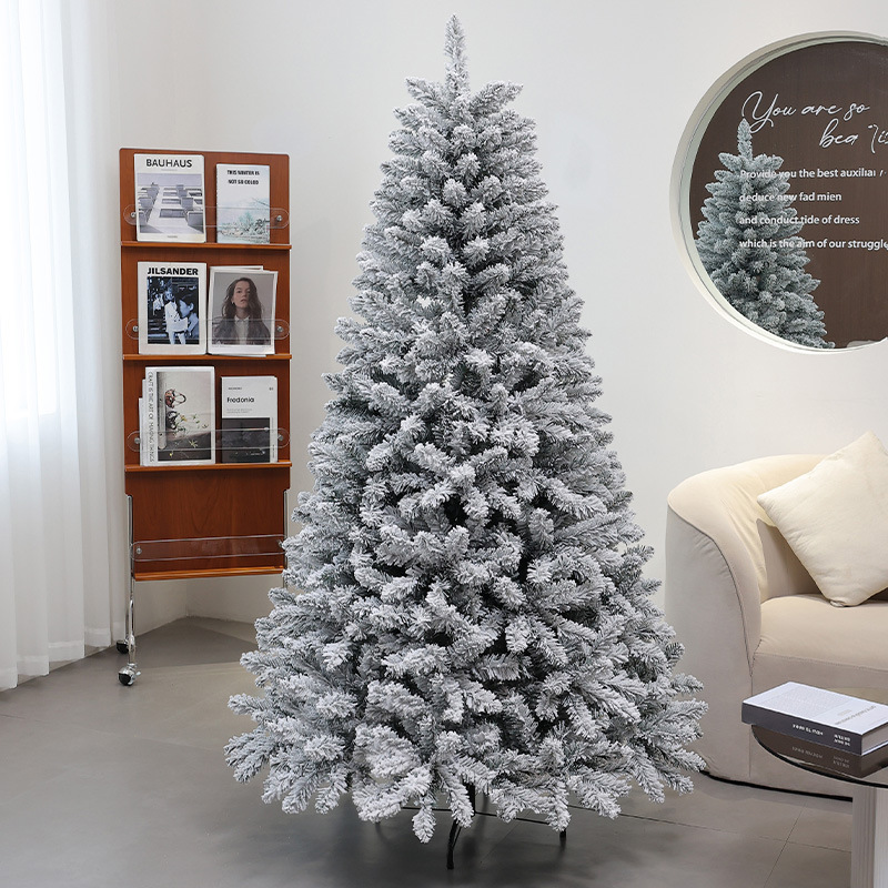 Decoración de Navidad gran árbol de Navidad árbol de Navidad árbol de Navidad cifrado flocado blanco nuevo