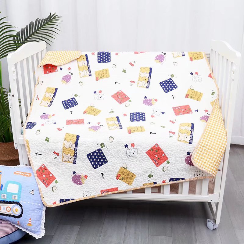 Kindergarten Children's Cartoon Cot Cover Cotton Mattress Pure Cotton Washable Double-sided Quilted Quilt Machine Washable Nap Quilt