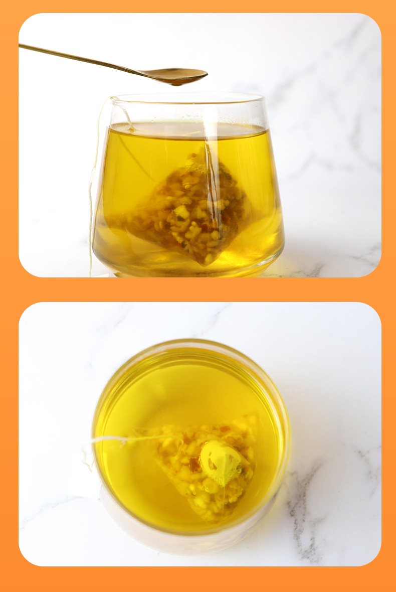 Red Bean Coix Seed Poria Tea 210g 30 Pyramid Tea Bags Individually Wrapped Daily Herbal Blend in use
