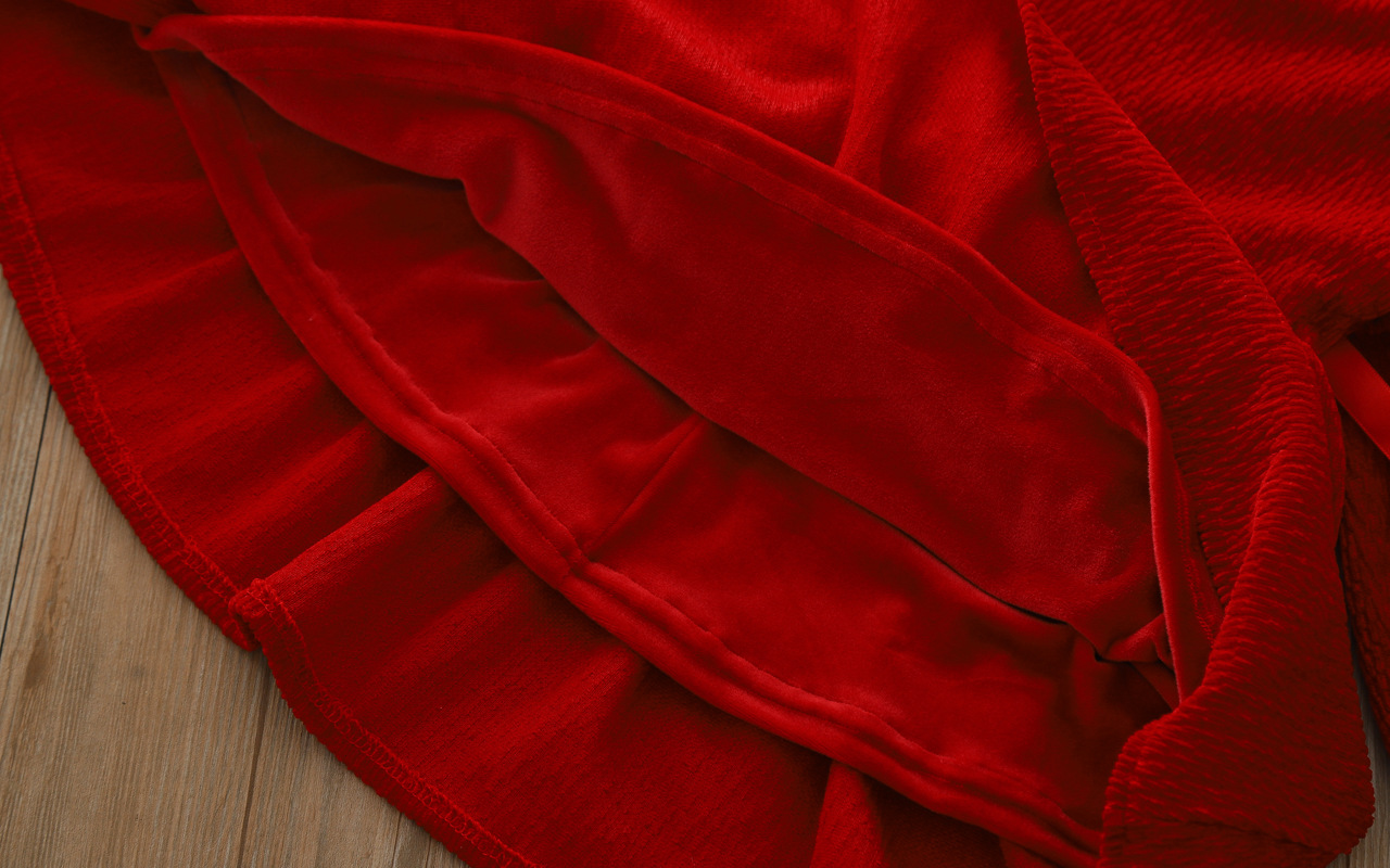 Vêtements pour filles, nouveaux styles d'automne et d'hiver, robes de princesse pour enfants de Noël en peluche épaisse de petite et moyenne taille,_voghion.com