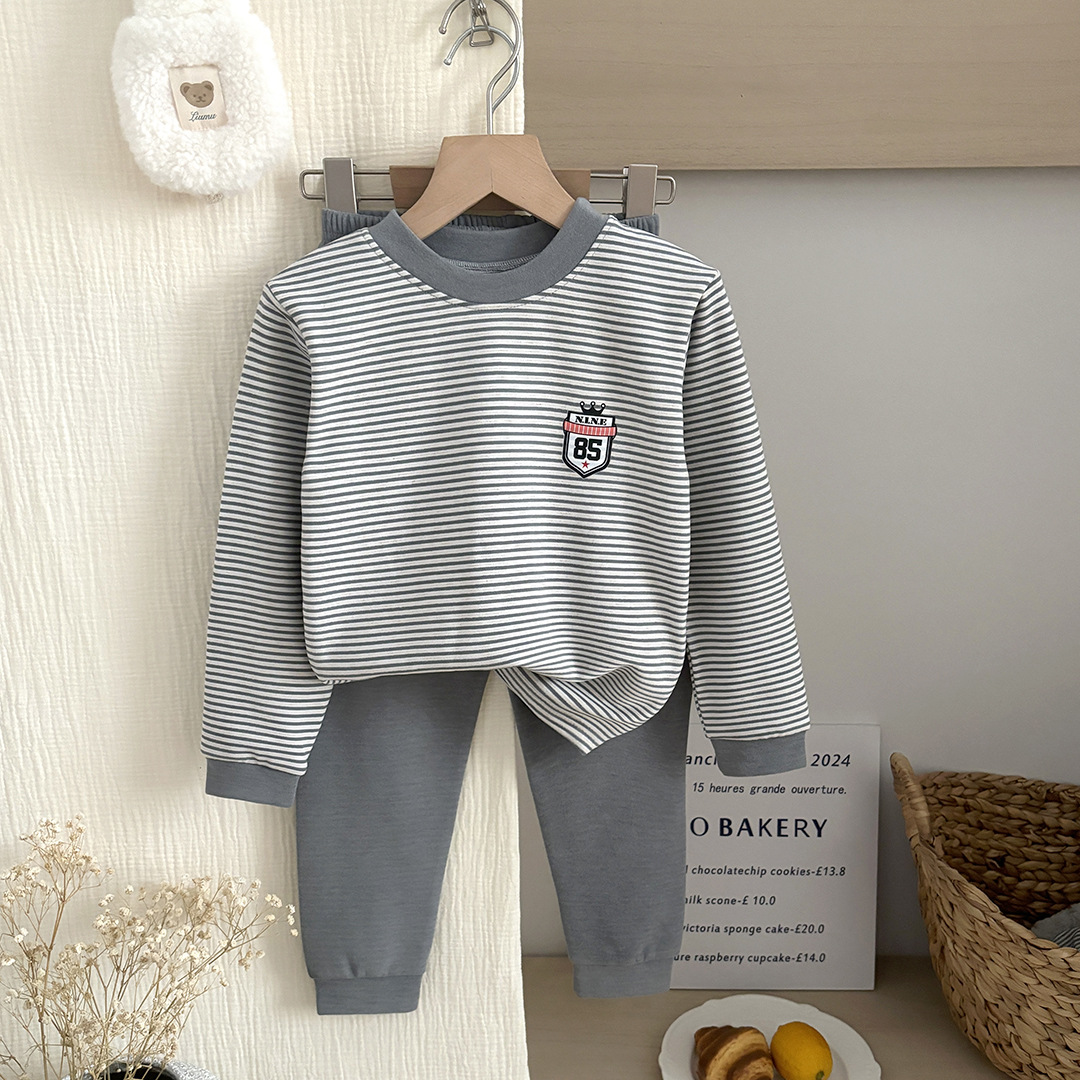 HY Silk Wool Calent Set - Grey Stripes
