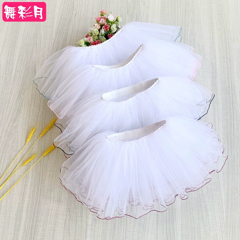 Новое детское танцевальное балетное платье, Сетчатое пышное платье, универсальное танцевальное платье-торт принцессы средней длины для шести-одного выступления