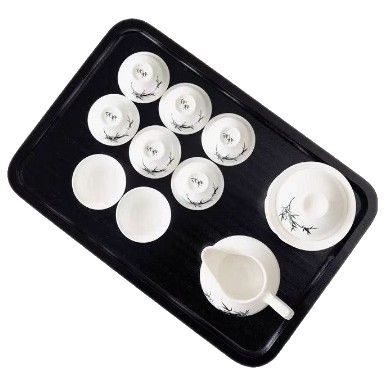 Bandeja de madera rectangular de estilo japonés Bandeja de té rectangular para el hogar Bandeja de juego de té de madera Pastel de frutas Bandeja de madera de dim sum