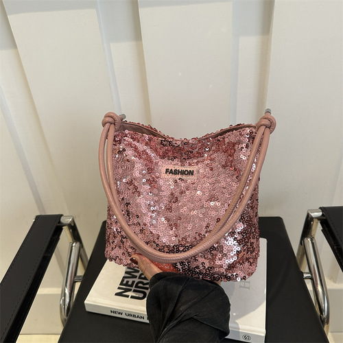 Sequin Fashion Korean Style Shoulder Bag Women's 2024 Spring and Summer Niche Internet Celebrity Style Underarm Bag Outing Tote Bag for Women
