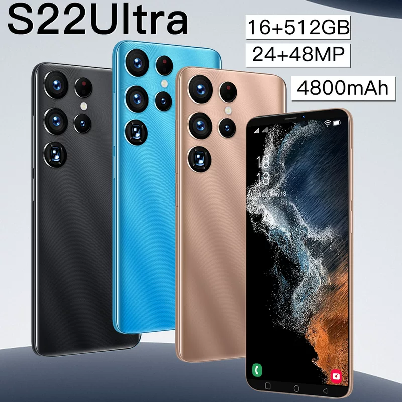 (Кросс-граничная торговля), умный мобильный телефон, S22, 5.5 дюйма, S22 Ultra, Android, (Физические)