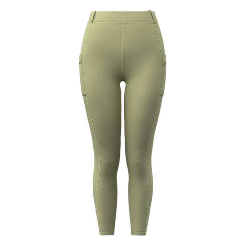 Pantalones de Yoga Juyitang de Cintura Alta, Moldeadores, con Bolsillos Laterales, Antideslizantes, de Alta Elasticidad, Sensación Desnuda, Tipo Biker