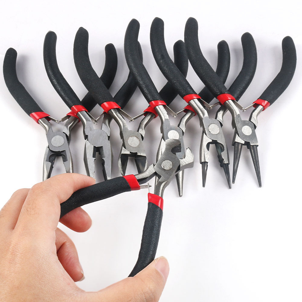 4.5寸迷你小钳子有牙尖嘴钳手工小平口钳diy珠宝钳多功能弯嘴钳