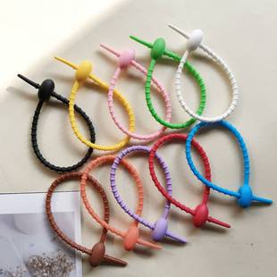 Silicone Tadpole Tie DIY Live Buckle Telescopic Wrap Keychain Jewelry Bag Doll Lanyard Decoration Accessories
