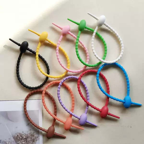Silicone Tadpole Tie DIY Live Buckle Telescopic Wrap Keychain Jewelry Bag Doll Lanyard Decoration Accessories