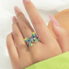 Fashionable brand ring, retro metal adjustable accessory, European style, simple and elegant design