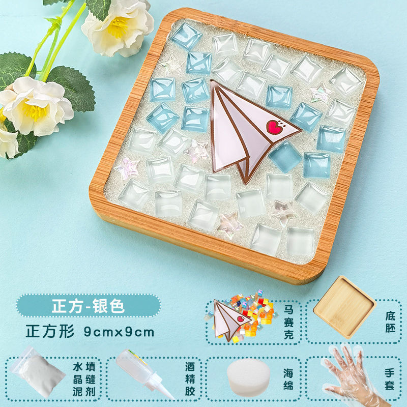 Nuevo producto bricolaje hecho a mano posavasos paquete de material mosaico padre-hijo creativo jardín de infantes pequeño regalo al por mayor juguetes educativos