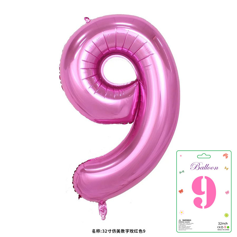 32寸卡装美版数字0到9气球儿童生日派对装饰婚庆婚房布置数字气球|undefined