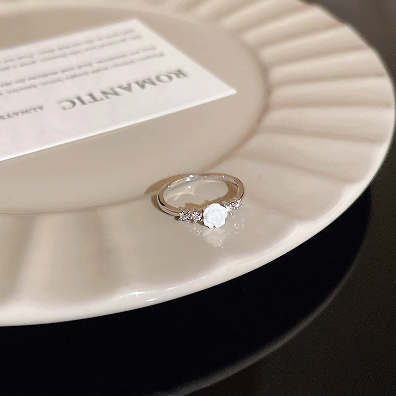 Ring adjustable, zircon micro-inlay, light-luxury simple elegant for index finger