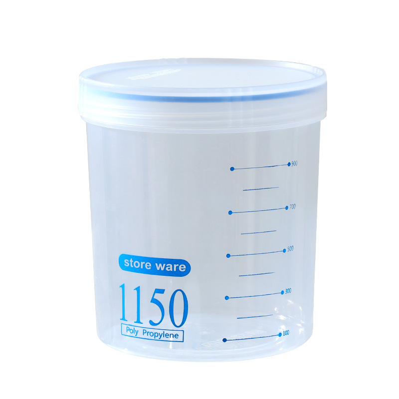 Cocina transparente sellado tarro fácil de hebilla tarro de almacenamiento de múltiples granos tarro de galletas de frutas secas de alimentos tarro de almacenamiento de leche en polvo de plástico