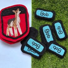 清库存则天重工 钉珠彩虹布贴口袋装饰 领标DIY补丁贴服装辅料贴