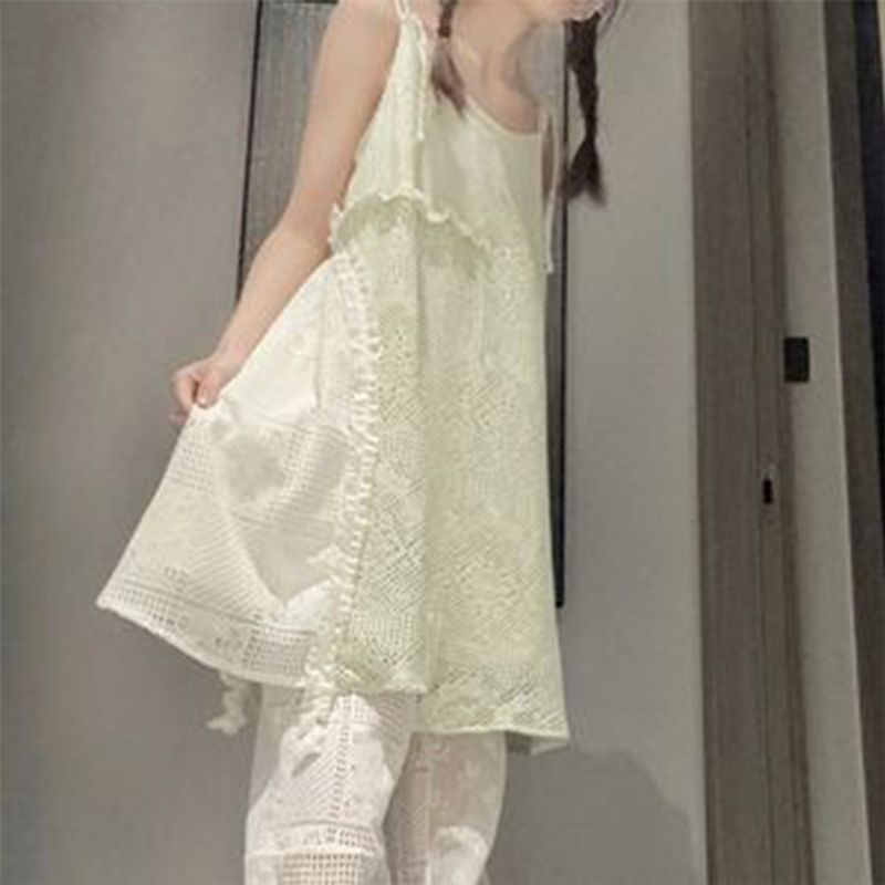 レイジースタイルアイランドホリデーリボンプリントドレス夏の新しい女性ニッチ気質長袖シャツドレス|undefined