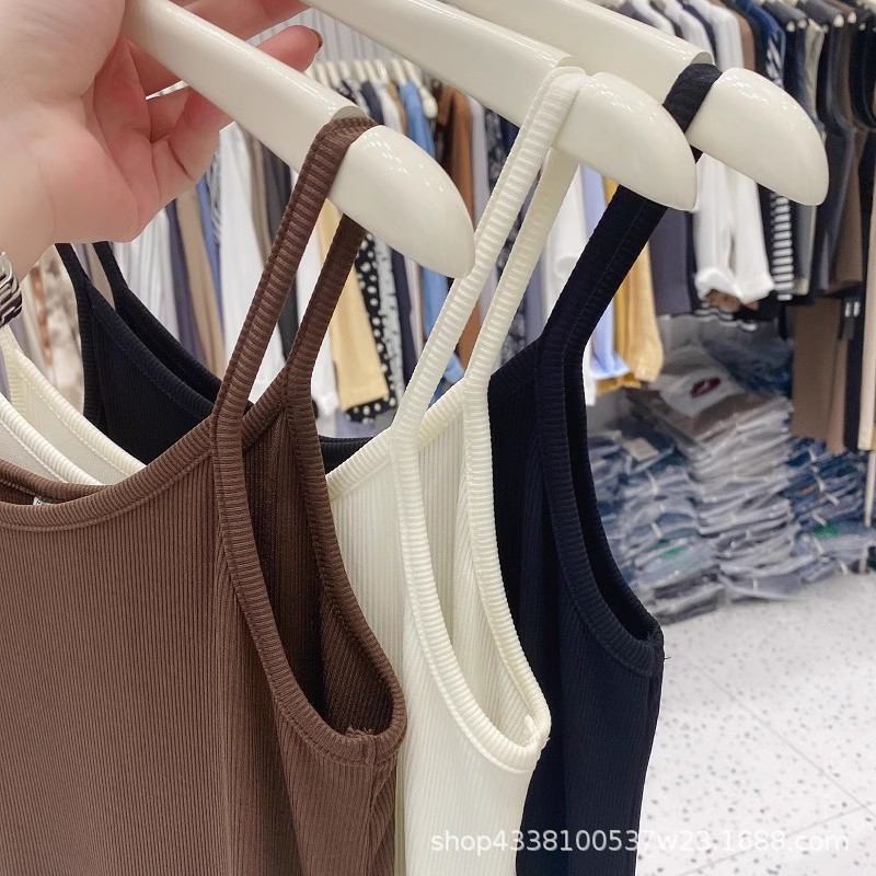 300g High-Elastic Fine Ribbed Cotton 2026 Women's Summer Long Slip Dress with Loose Fit, Slimming Effect, Versatile Lining, and Tank Top Long Dress