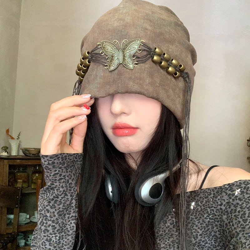 Sombrero frío de primavera y otoño de mujeres retro nicho versátil gorra de cabeza grande alrededor de la cabeza para mostrar la cara pequeña tendencia de sombrero