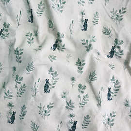 全棉条绒数码印花面料厂家批发纯棉碎花布童装成人家居服箱包府绸