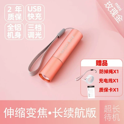 UV fənərlər, ultra-bright, small and portable for students - yingxing-upgraded-telescopic-zoom-includes-charging-cable-lanyard-rose-gold-special-offer