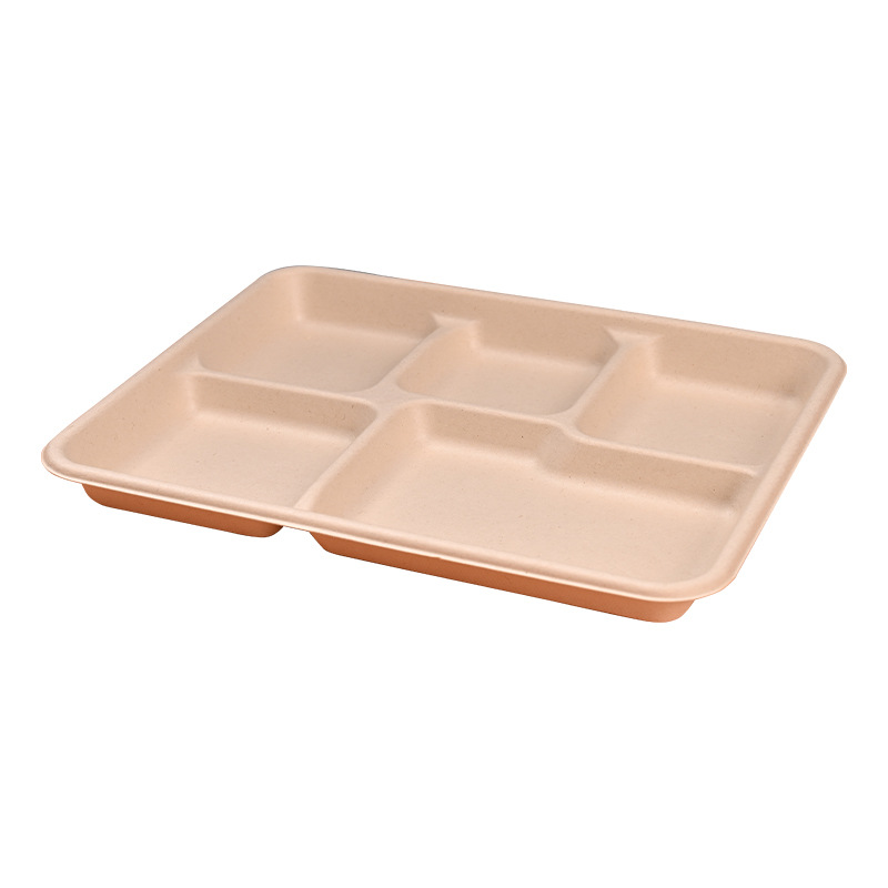 En stock al por mayor caja de almuerzo de múltiples compartimentos compartimento desechable protección del medio ambiente comida simple comida ligera comida rápida Bento para llevar caja de embalaje