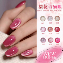 FZC9色火龙梅子色乌梅子酱猫眼樱花语猫眼套装甲油胶玫红色猫眼