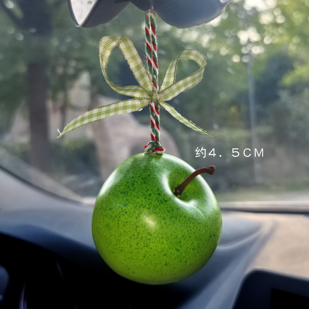 Apple automóvil colgante de viaje seguro llavero de automóvil atmósfera creativa colgante de espejo retrovisor colgante adornamiento en línea