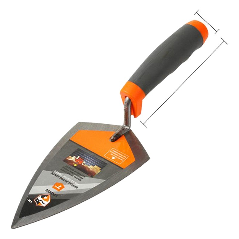Mango de plástico de dos colores cuchillo de colocación de ladrillos cuchillo de masilla puntiagudo llana sitio de construcción pala de limpieza de construcción herramienta de azulejo