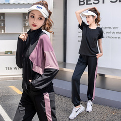 2023 new large size yoga clothes for women, autumn and winter long-sleeved loose outdoor sports running fitness clothes multi-piece suit