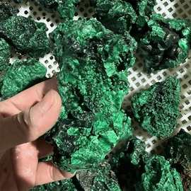 天然孔雀石原晶体矿物标本不规则消磁摆件科普收藏水晶工艺品批发