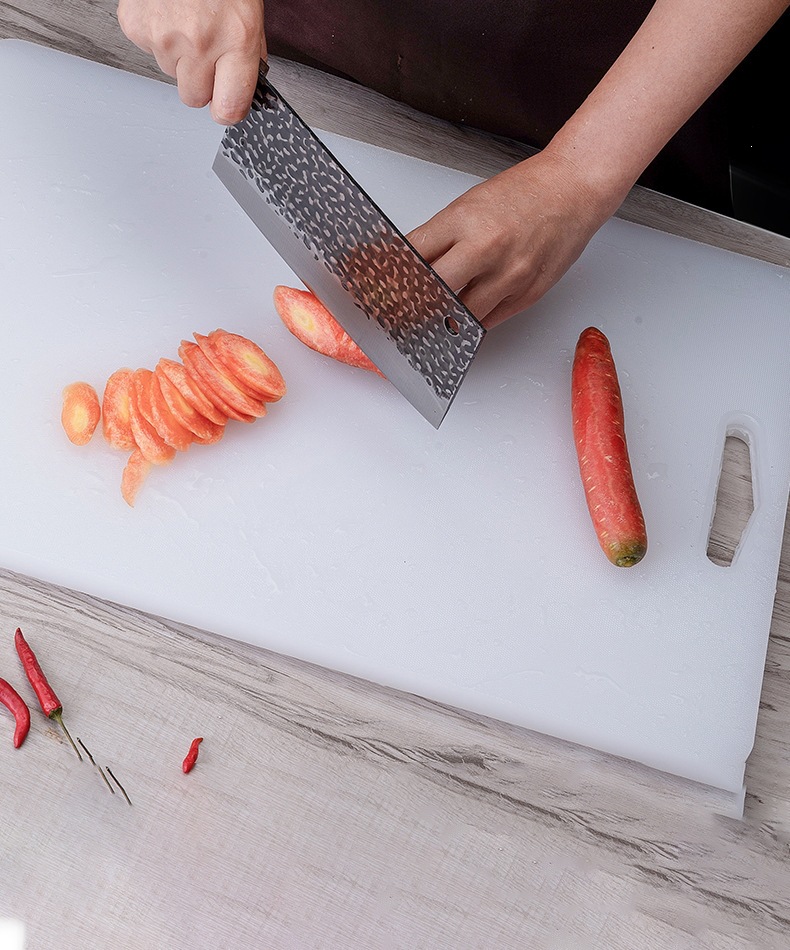 PE Plastic Cutting Board 43x27cm Non-Slip Kitchen Chopping Board for Meat Fruit Vegetables Home Use overview