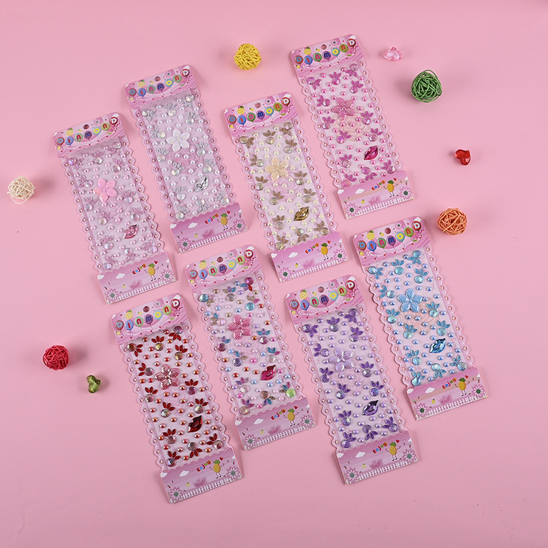 彩色花朵图形贴纸自制diy水晶滴胶手机壳钻贴文具装饰钻贴定做|ms