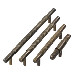 Modern minimalist Nordic brass long handle cabinet wardrobe door European American drawer hardware knurled door handle