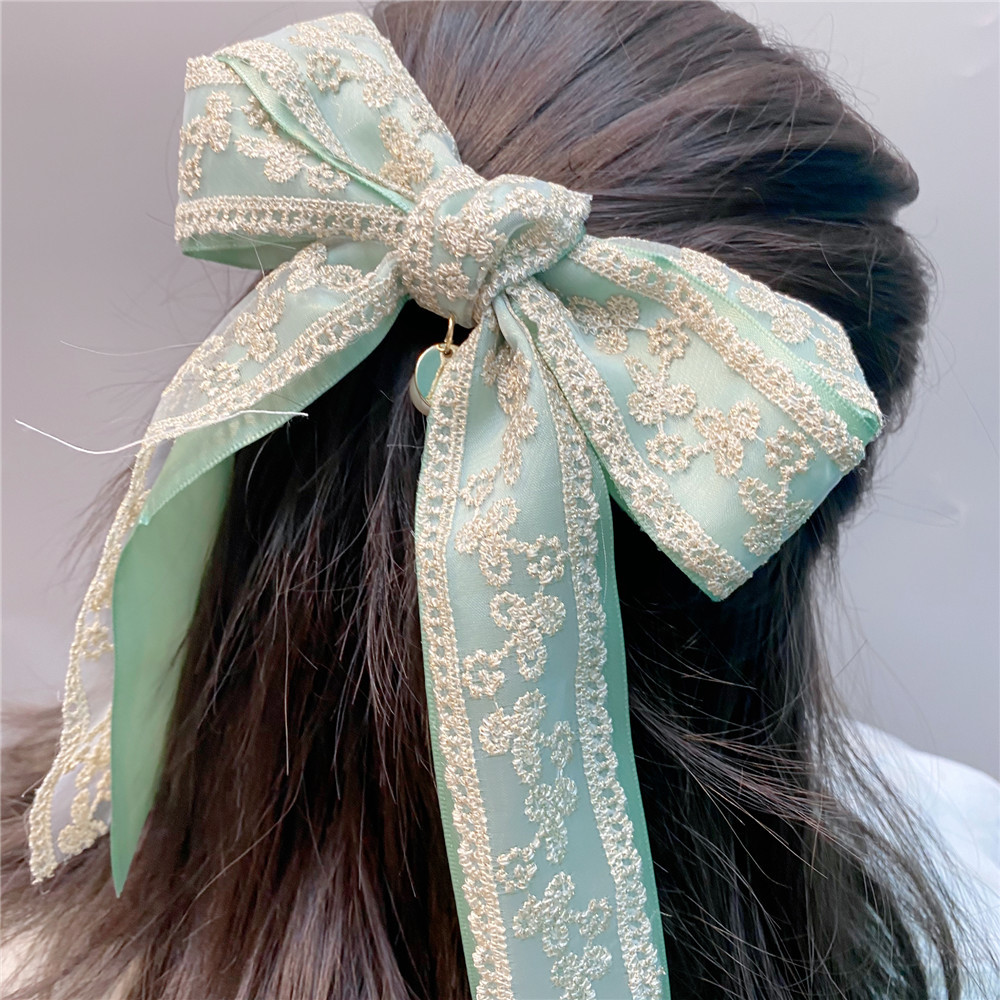 Korean Style Lace Double-layer Bow Hairpin display picture 14