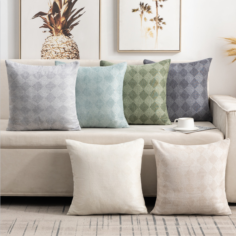 Nordic Style Living Room Sofa Cushion Cover, Simple Office Back Cushion Cover, Ins Style Geometric Lumbar Pillow, Bedside Waist Pillow