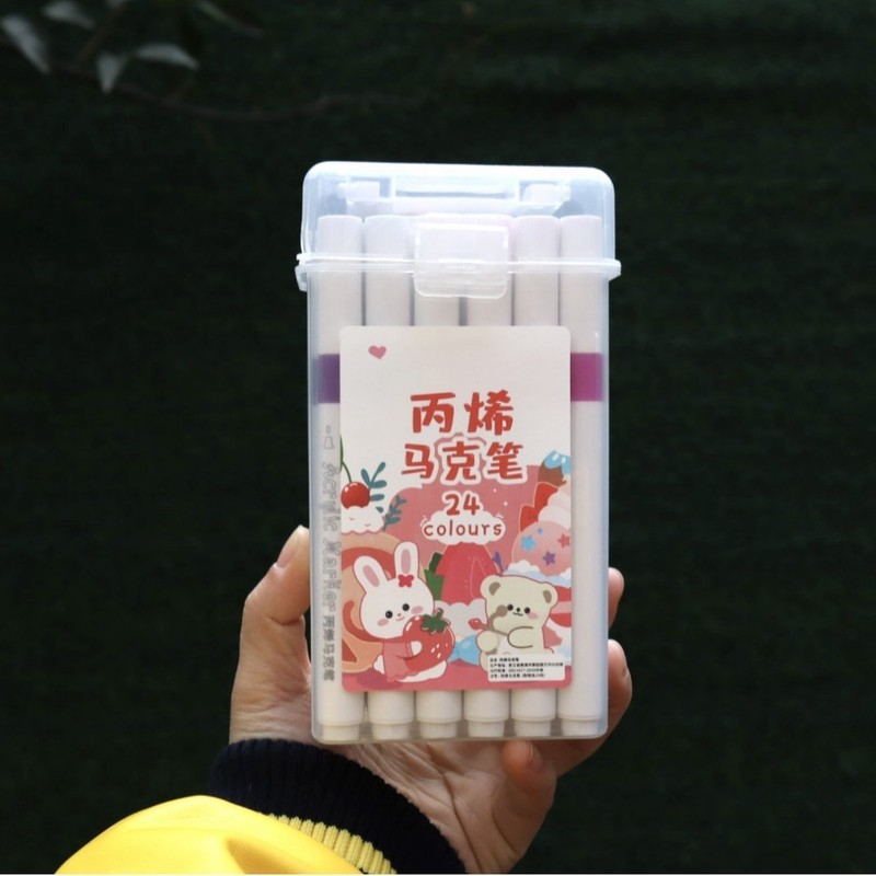 アクリルマーカー 子供用水彩ペン リフィル 小学生 美術絵画 特殊不透明色 積み重ね可能な色 幼稚園|undefined