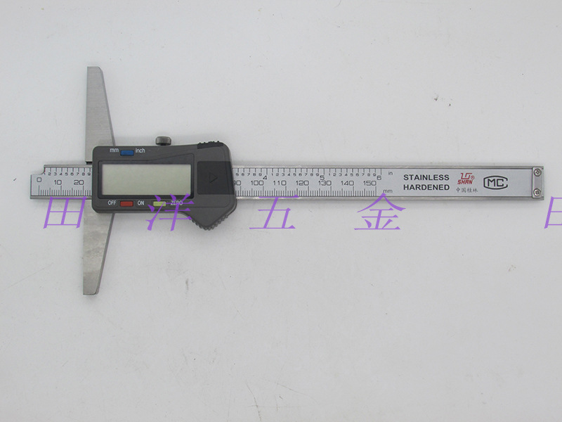 正品桂林桂量数显深度卡尺0-150/200/300/500mm电子深度游标卡尺