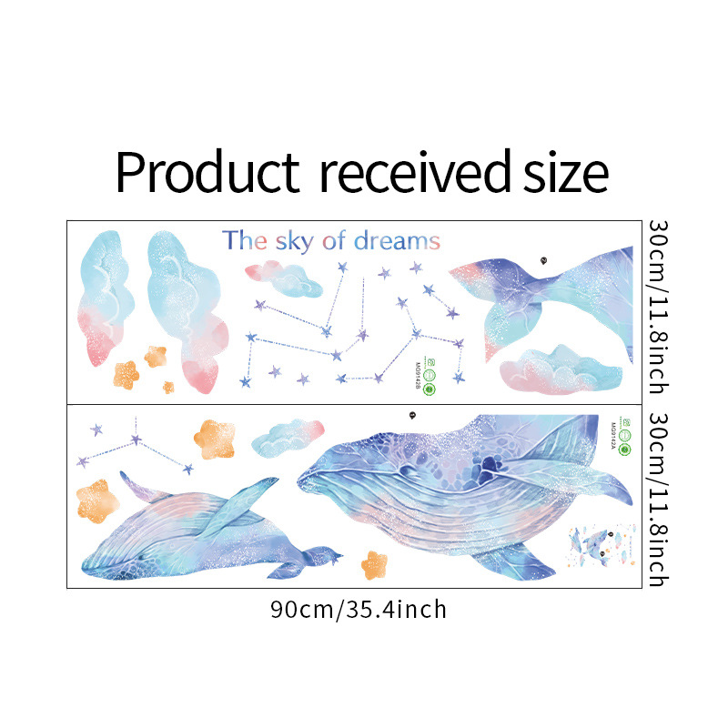 Nouveau Rêveur Baleine Nuages Constellations Décoration De La Maison Stickers Muraux En Gros Nihaojewelry display picture 2