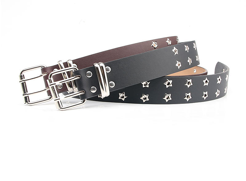 Women'S Gender Fashion Style Fashion Star Pu Leather Iron Women'S Leather Belts
