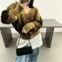 新款v领秋冬渐变毛衣