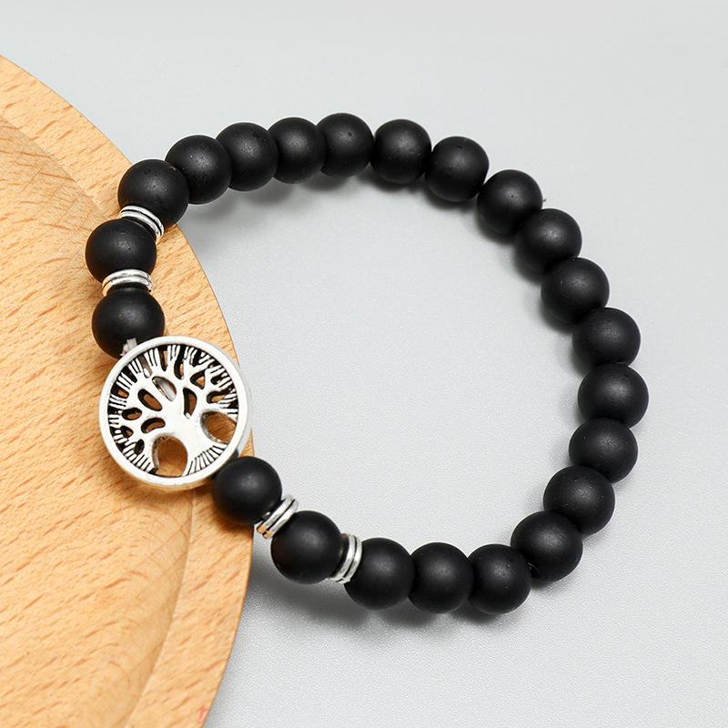 Korean fashion personality hip hop beaded bracelet black frosted jewelry menu0027s jewelry wholesale