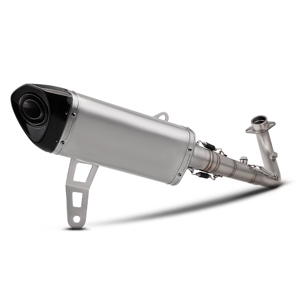 Motorcycle Scooter Zongshen 368g Stainless Steel Front Exhaust Pipe and Rear Muffler Set, Non-Destructive Installation