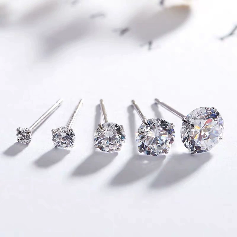 Earrings, silver 999 sample, simple and elegant design, light luxury style
