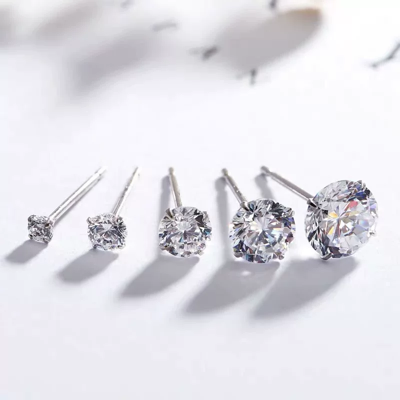 Earrings, silver 999 sample, simple and elegant design, light luxury style