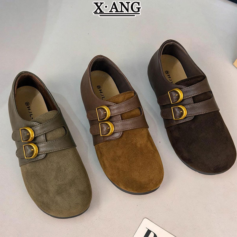 Full-leather Birkenstock-style women's shoes, 2026 autumn new model, versatile, soft-soled, comfortable, non-tiring women's single shoes Full-leather Birkenstock-style women's shoes, 2026 autumn new model, versatile, soft-soled, comfortable, non-tiring women's single shoes
