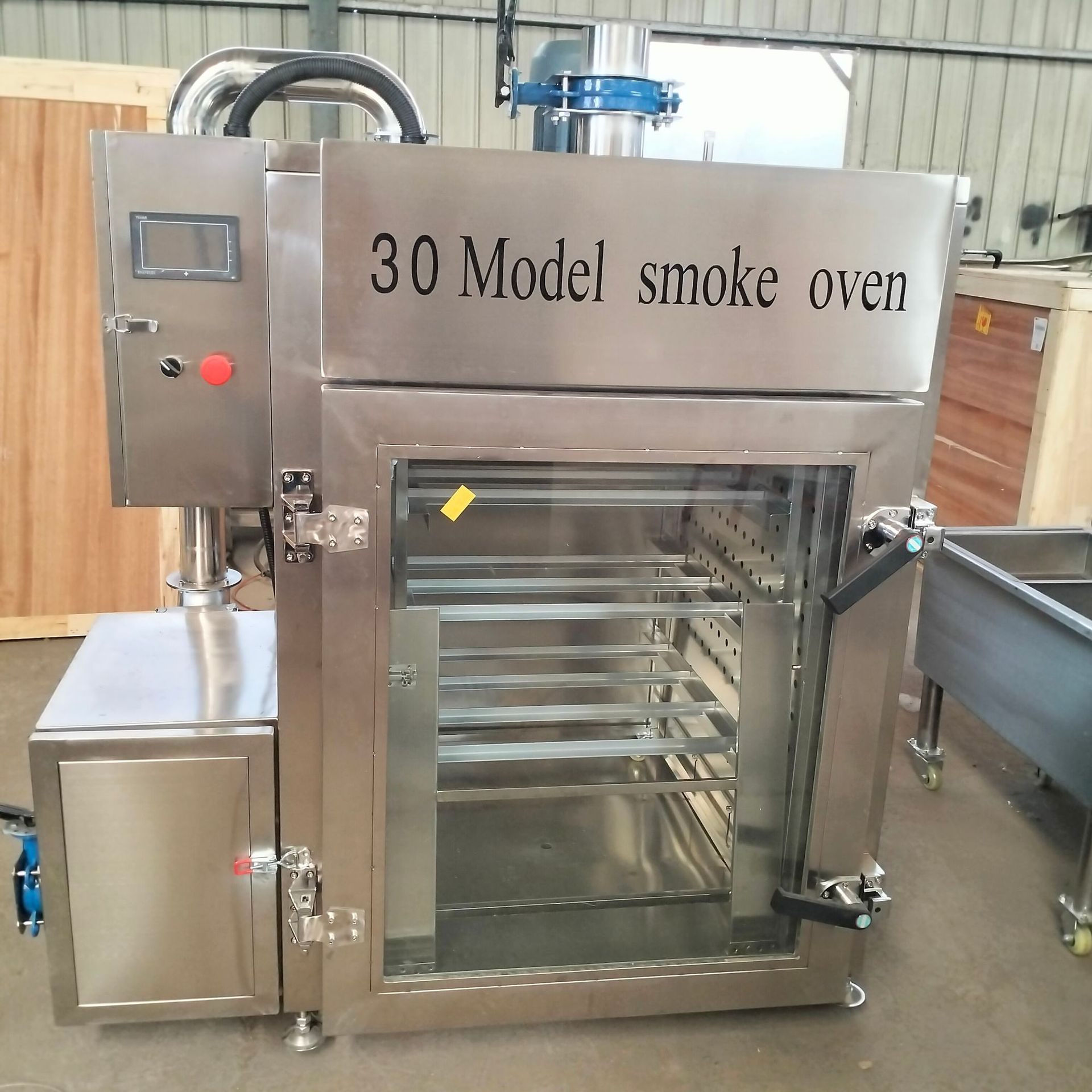 全自动50型烟熏机 老火腿自动蒜香肠蒸煮炉鸡鸭蒸煮熏烤糖熏炉