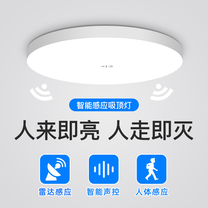 LED人感センサー天井照明 音声・光制御レーダーセンサー天井照明 物件階段通路スマートセンサー照明|undefined