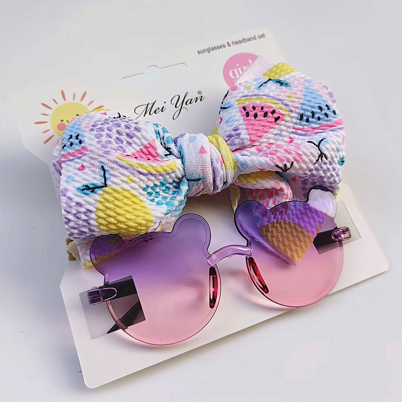 Cute Style Cute Bear Bow Knot PC UV400 Protection Special-Shaped Mirror Frameless Kids Sunglasses