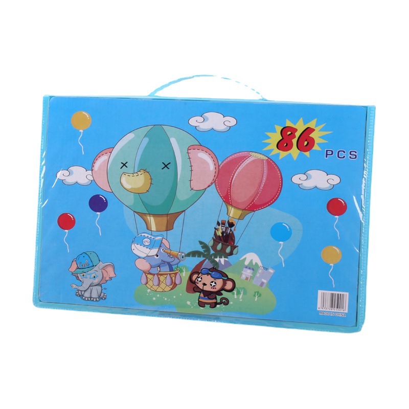 86 piezas traje de pintura para niños acuarela pluma crayón color pintura cepillo regalo portátil caja de color caja de regalo al por mayor