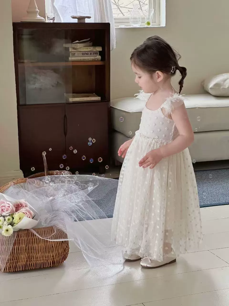 Костюм маленькой принцессы, платье, тонкая детская летняя одежда для девочек, детская одежда, корейский стиль, городской стиль